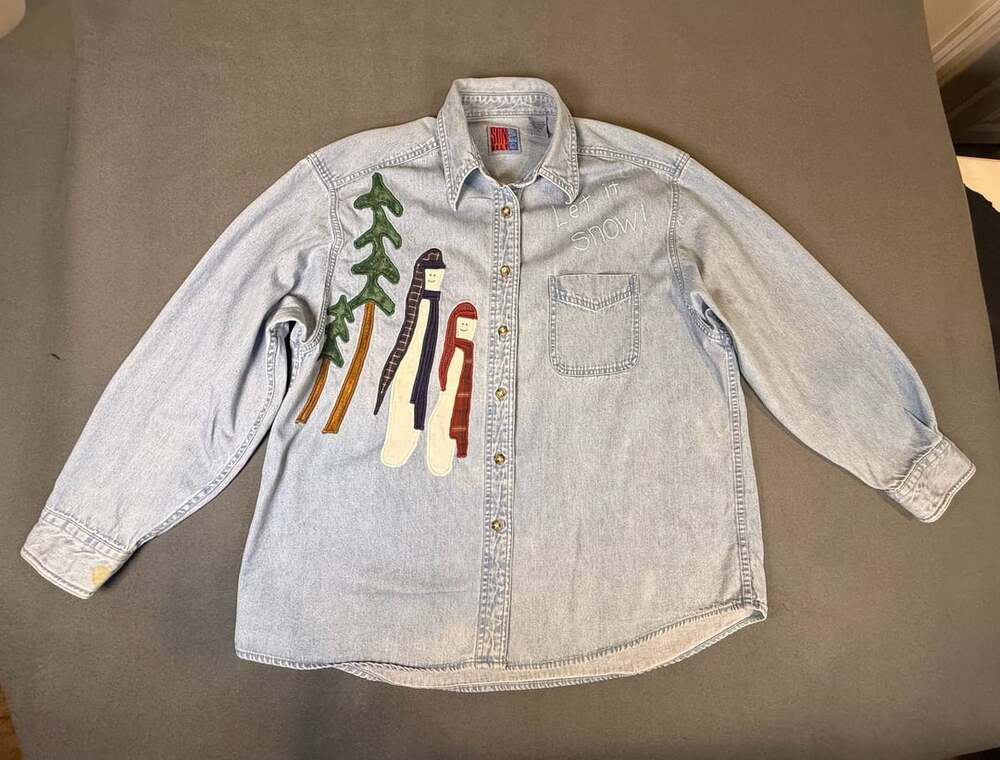 Vintage Sun Belt Denim Let It Snow Christmas Button Down Shirt XL